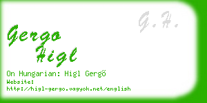 gergo higl business card